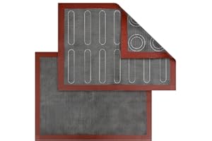 MOSNOW Lot de 2 tapis de four micro-perforés en silicone, à double face, antiadhésifs, résistants à la chaleur et réutilisables pour macarons, soufflés, pizza (40 x 30 cm)