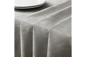 Softalker Tovaglia Antimacchia 100x100cm Grigio Tovaglie con motivo a righe Jacquard Centrotavola Elegante Piccola da Esterno Tovaglie di pasqua per decorare Picnic, Feste, Compleanno, Cucina, 1 Pezzo