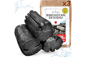 ORINKO ® Binchotan Bio Charbon Actif Eau x3 – Puissante Filtration Naturelle 5L/Bâton – Chêne Japonais Authentique (Kishu, Wakayama) – Idéal pour Carafe, Fontaine, ou Gourde - Taille L