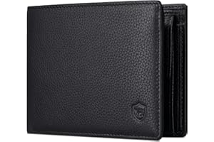 VON HEESEN Leder Geldbörse Herren mit RFID Schutz I Echtleder Geldbeutel für Männer I Münzbörse Portemonnaie Brieftasche Wallet Portmonee (Schwarz)