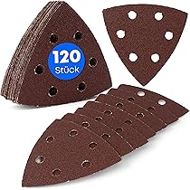 Parkside Lidl 120 Triangoli Abrasivi Delta - Mix Grana 40-240, 93x93 Mm, Per Levigatrici Levigatrice Per Persiane - Foto 2