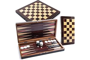 TRUWARE JUST CAMP Backgammon Spiel Türkisches Tavla aus Holz Spielsteine und Würfel | Klappbares Yenigün Spielbrett TAVLI Set