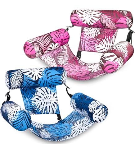 SLOOSH Matelas Gonflable pour Adultes, Transat de Piscine à Motif Feuilles Tropicales avec Dossier Réglable et Porte-Gobelets, Bouée Flottante pour Bronzage, Chaise Flottante pour Piscine (Cyan SLOOSH Matelas Gonflable pour Adultes, Transat de Piscine à Motif Feuilles Tropicales avec Dossier Réglable et Porte-Gobelets, Bouée Flottante pour Bronzage, Chaise Flottante pour Piscine (Cyan