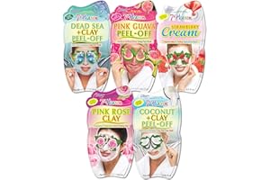 7th Heaven Variety Pack of 5 Clay, Cream & Peel-Off Face Mask – Hydrating & Moisturising Formula Suitable For All Skin Types – Vegan & Cruelty-Free Skincare