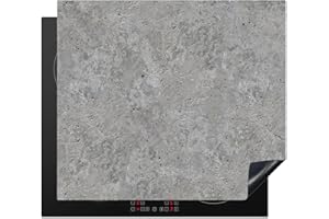 KitchenYeah© Coperchio Piano Cottura 59x52 cm Cucina Copri Fornelli Tappetino Induzione Antiscivolo Piastra Protezione Calcestruzzo - Ardesia - Grigio - Struttura in calcestruzzo