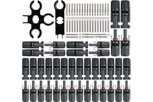 nuyikaso 20 Paires Connecteurs Solaires PV Photovoltaique Câble Mâle/Femelle IP67 étanche avec 2 Clés de serrage Connecteurs de câbles pour Panneaux Solaires Cable Accessoires, Noir