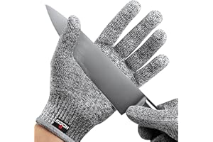NoCry Premium Cut Resistant Gloves Food Grade — Level 5 Protection; Ambidextrous; Machine Washable; Superior Comfort and Dexterity; Lightweight Protective Gloves; Complimentary eBook