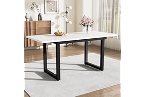 ‎MERAX Merax Esstisch, Ausziehbar Esszimmertisch mit Tischbeine aus Metall, Rechteckiger Küchentisch für Wohnzimmer und Esszimmer, Weiß