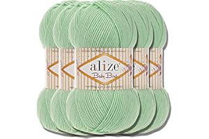 ‎HOBBY YARN Hobby YARN Alize Baby Best Batik 5x 100g Türkische Premium Wolle Babywolle (Verde| 41)