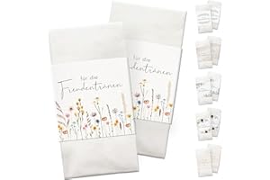 ‎LUFTUNDLIEBE Freudentränen Taschentücher Banderole inkl. Klebepunkte zum verschließen - Taschentücher Hochzeit Freudentränen - Vintage - Taschentücher Kirche - Hochzeits Ideen - Wildflowers 50 Stück