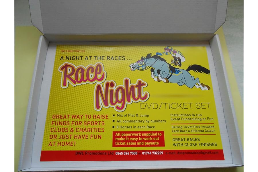 A NIGHT AT THE RACES DVD SET IDEAL FOR FUNDRAISING OR A HOUSE PARTY SET- 9 UK RACES/tickets/paperwork/ - THE COMPLETE SET - IT'S GOT ALL YOU NEED TO PUT ON YOUR RACE NIGHT