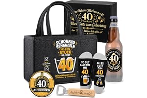 ZJTAPE 40-årsdagspresent för män, väska för män öl presentset, till 40-årsdagen för man med flasköppnare, roliga skor, självh