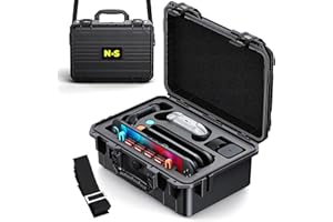 WAXITY Carrying Case for Nintendo Switch 2/1 Console, All in one Large Capacity Storage for Pro Controller, Dock,Grip,Professional Deluxe IP67 Waterproof Travel Bag Switch 2 Accessories