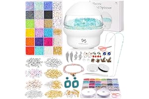 PP OPOUNT 18437 PCS Electric Bead Spinner Kit with Value Jewelry Beads Set, Bead Spinner for Seed Beads, Waist Bead Spinner for Jewelry Making, Powered Bead Spinner (Patent Product)