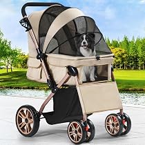 YITAHOME Haustierbuggy – Faltbarer Hundewagen Für Kleine Hunde Bis 15 Kg, Mit Stauraum & Getränkehalter