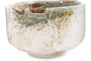 Mino Ware Yuki Shino Chawan - Ciotola da tè giapponese artigianale, colore: Beige, cerimonia della tazza di tè Matcha, ceramica autentica
