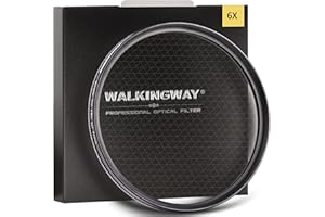 Walking Way 67 MM Filtro de Estrella de 6 Puntos - Filtro de Cruz Variable - Filtro con Efecto Estrellado para Fotografía, Marco Aleación de Aluminio Ultradelgado