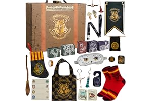 Harry Potter Calendario Avvento 2025, Hogwarts Cancelleria Accessori Capelli, Countdown Natale Calendari Avvento, Penne Calzini Gioielli Ciondoli (Custodia Marrone)