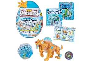 ZURU SMASHERS 7456B Smashers Dino Ice Age Surprise, Mini Egg, Saber Dinosaur Collectible Unboxing, Sabre Tooth Tiger