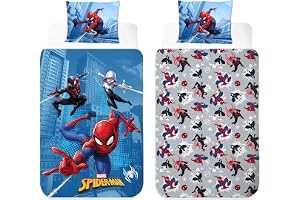 Marvel Spiderman Set med vändbara sängkläder | juniorpåslakan 100 × 135 cm + örngott 40 × 60 cm