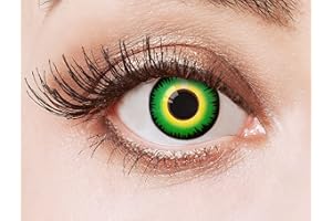 aricona Kontaktlinsen - Zielone soczewki kontaktowe, kolorowe soczewki bez mocy - kolorowe soczewki kontaktowe na karnawał, Cosplay, 2 sztuki