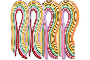 Newellsail Juego de Tiras de Papel Quilling 4 Tamaño Tiras de Papel de Filigrana con Ancho del Papel 3mm/5mm/7mm/10mm 26 Colores 1040 Tiras (Paquete de 4)
