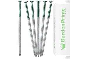 GardenPrime 100x (1.9kg) Half-Green, Extra Heavy Duty Artificial Grass Nails 4.5mm x 150mm, Round Head Nails for Installation of Fake Lawn on Hardcore (100, Half Green, Galvanised)
