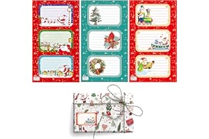 ARKRAFT set 36 sticker per carta da regalo natale segna nome chiudi pacco (Natale)