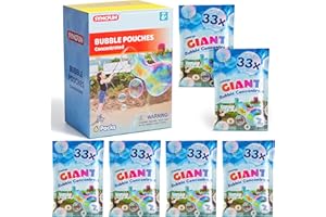 SYNCFUN 6 Packs Giant Bubble Concentrated Solution (Up to 4.5 Gallons), 6 Pouches Solution Refill for Bubble Machine, Wands, Blower, Easter, Outdoors Activity