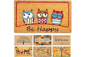 LUA VIKA Felpudo Entrada casa Originales - Be Happy - 40x70 cm - Alfombra Entrada casa Exterior e Interior - Felpudo Coco - Resistente y Antideslizante