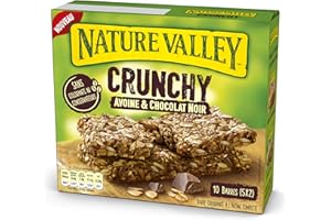 Nature Valley - Barres de Céréales Crunchy Avoine & Chocolat - 10 Barres (5x2 Barres)