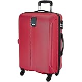 Safari Thorium Sharp Antiscratch Trolley Bag Medium Size, 66 cms Red Printed Hard Side Travel Bag for Men and Women, 4 Wheel