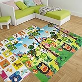 Sweden Baby Happy Jungle &Ccedil;ift Taraflı Katlanabilir Oyun Halısı ve Matı Premium Seri &ndash; Taşıma &Ccedil;antalı (180X150)