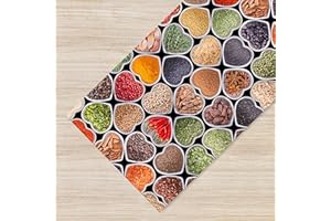 IlGruppone Tappeto Cucina Antiscivolo Made in Italy Passatoia Antimacchia Multiuso Corridoio Soggiorno Lavabile in Lavatrice - SpezieCuori - 50x200 cm