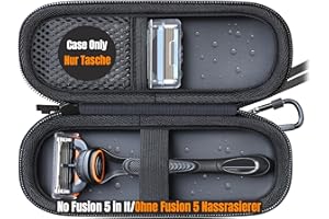 Woollo Funda de poliuretano compatible con Wilkinson Sword – Hydro 5 afeitadora y maquinilla de afeitar sensible para hombres portátil dura funda de viaje (solo bolsillo vacío)