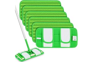 Reusable Mop Pads for Flash Speedmop: Papclean Microfibre Speed Mop Refill Wipes Washable Wet Cloth Heavy Duty Dry Pads Replacement for Household All Purpose Floor Cleaning - 6PCS