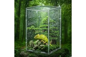 NIRJIK Jumping Spider Enclosure, Insect Terrarium, Bug Cage, 20 x 12 x 11 Acrylic Terrarium for Tarantula, Snail, Praying Mantis, Frog, and Small Reptiles