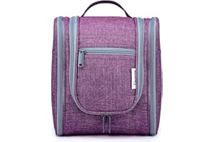 Narwey Neceser Colgante Bolsa de Aseo Mujer Grande Neceser Maquillaje Organizador Viaje Accesorios Medio (Morado)