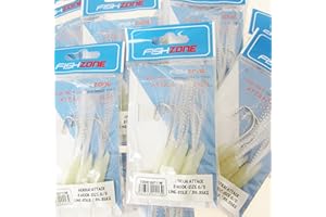 FISHZONE RIG PRO SERIES - 10 Packs of Single Type Commercial Quality Sea Feather Lure Fishing Rigs - Ideal for Sea Boat Shore for Mackerel, Herring, Bass & Cod (Hokkai Attack)