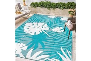 Homcomodar Grand tapis d'extérieur réversible en paille de plastique résistant aux UV pour balcon, pique-nique - 150 x 245 cm