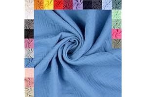 fingsi Musselin Baumwollstoff Webware Meterware Coupon (jeans, 2,0m) (3028) + 23 weitere Farben