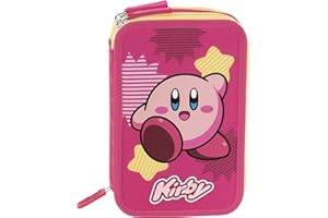 FRANCO COSIMO PANINI Kirby długopis Frixion, piórnik z 3 zamkiem błyskawicznym, unisex, dla dzieci i nastolatków, różowy (różowy), 68119, różowy, na co dzień, różowy, przypadkowy