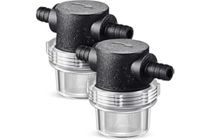 DREYOO 1/2 Inches Water Pump Strainer, Compatible with 3/8 Inches Hose Barb In-Line Strainer Twist-On Pipe Sprayer Filter for Water Pump 12V Direct Current 80 PSI RV Camper Marine Boat Lawn (2)