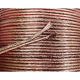 iStrand Premium 14 AWG 2 x 183 Strand OFC Speaker Cable/Wire - Clear Transparent Outer Jacket with Red Polarity Marker – Oute