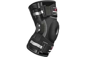 NEENCA Genouillère pour douleurs au genou, genouillère articulée réglable avec système de fixation breveté X-Strap, forte stabilité pour soulager la douleur Jonit, l'arthrite, la déchirure du ménisque