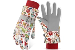 WESTGIRL Dziecięce rękawiczki zimowe, wiatroszczelne, ciepłe rękawice narciarskie, termiczne, wodoodporne, śnieg, kreskówka, rękawice dziecięce, outdoorowe, snowboardowe, do jazdy na rowerze, dla