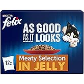 FELIX As Good As it Looks Meaty Selection in Jelly Wet Cat Food 12x100g (Pack of 4)