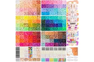 TULADUO 144 Colors Clay Beads Bracelet Making kit, Polymer Clay Beads Bracelet Making Kit, 6mm Heishi Beads for Bracelet