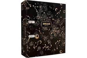 INTERDRUK Raccoglitore con Meccanismo - A4 75 mm - Disegno Metallico - Metallic Dreams Black