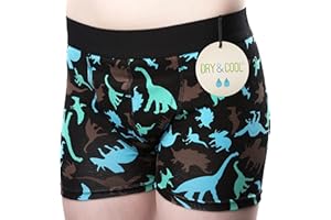 DRY & COOL Caleçon pour garçons pour incontinence diurne | Sous-vêtement lavable | Boxer de protection avec coussinets absorbants pour les fuites légères I Confort discret I Couleur: Dino